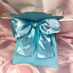 Beautiful Blue Rose Box Bouquet - Inc, 2x Gold Butterflies, Personalised Ribbon Message & Bow Tie