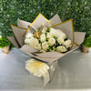 Luxury 24 Rose Artificial Bouquets - Inc. Gold Butterflies, Personalised Postcard & Ribbon Message - Purple, Red, Pink, Blue, White