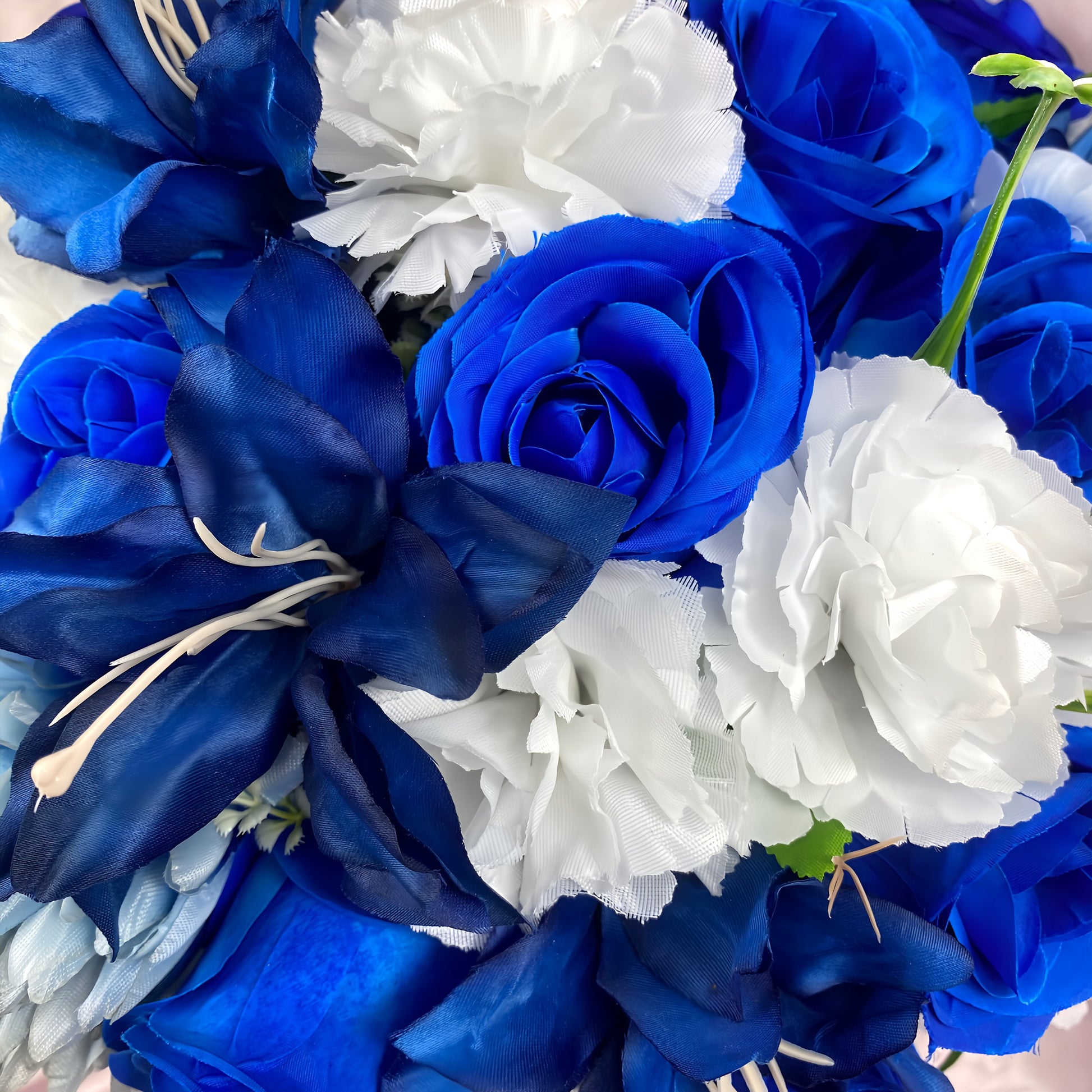Stunning 1 of 1 Blue & White 360 Flowerhead & Vase Arrangement - 55CM Height