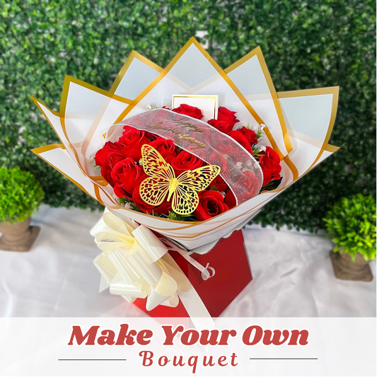 Make Your Own 24 Rose Box Bouquet - Perfect Petals UK